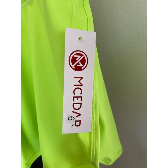 MCEDAR Women Skirt NWT 6 Neon Yellow Tennis Athletic Pleated High Waist Pockets - Picture 5 of 6